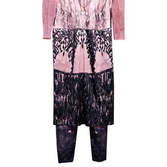 Descendants 3 Girls Long Sleeve Costume Jumpsuit With Tulle Overlay Pink & Black - Picture 5 of 9